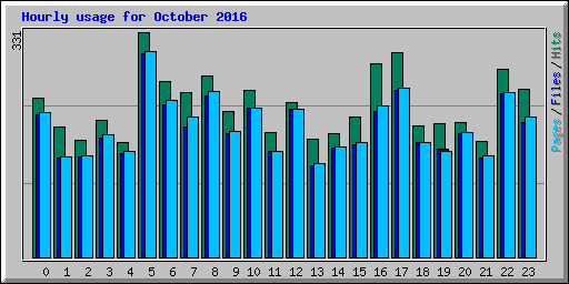Hourly usage for October 2016