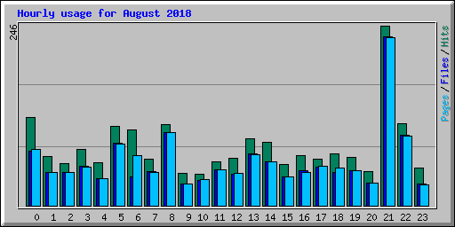 Hourly usage for August 2018
