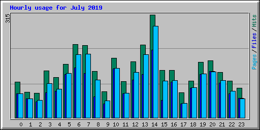Hourly usage for July 2019