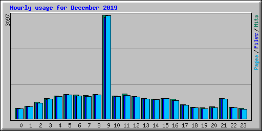 Hourly usage for December 2019
