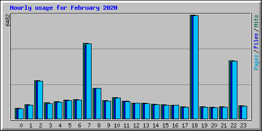 Hourly usage for February 2020